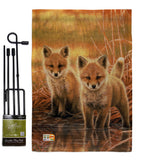 Foxes - Wildlife Nature Vertical Impressions Decorative Flags HG110086 Made In USA