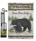 Bear Paw Lodge - Wildlife Nature Vertical Impressions Decorative Flags HG110103 Made In USA