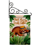 Sloth Drink Coffee - Wildlife Nature Vertical Impressions Decorative Flags HG130310 Made In USA