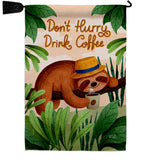 Sloth Drink Coffee - Wildlife Nature Vertical Impressions Decorative Flags HG130310 Made In USA