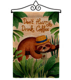 Sloth Drink Coffee - Wildlife Nature Vertical Impressions Decorative Flags HG130310 Made In USA