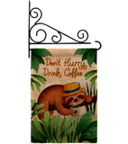 Sloth Drink Coffee - Wildlife Nature Vertical Impressions Decorative Flags HG130310 Made In USA