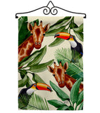 Giraffe & Toucan - Wildlife Nature Vertical Impressions Decorative Flags HG137579 Made In USA