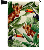 Giraffe & Toucan - Wildlife Nature Vertical Impressions Decorative Flags HG137579 Made In USA