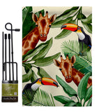 Giraffe & Toucan - Wildlife Nature Vertical Impressions Decorative Flags HG137579 Made In USA