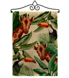 Giraffe & Toucan - Wildlife Nature Vertical Impressions Decorative Flags HG137579 Made In USA