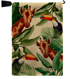 Giraffe & Toucan - Wildlife Nature Vertical Impressions Decorative Flags HG137579 Made In USA