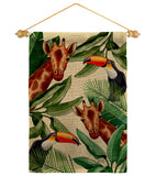 Giraffe & Toucan - Wildlife Nature Vertical Impressions Decorative Flags HG137579 Made In USA