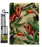 Giraffe & Toucan - Wildlife Nature Vertical Impressions Decorative Flags HG137579 Made In USA