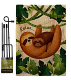 Relaxing Sloths - Wildlife Nature Vertical Impressions Decorative Flags HG190014 Made In USA