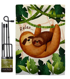 Relaxing Sloths - Wildlife Nature Vertical Impressions Decorative Flags HG190014 Made In USA