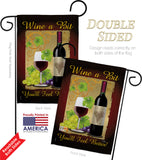 Wine a Bit - Wine Happy Hour & Drinks Vertical Impressions Decorative Flags HG117021 Made In USA