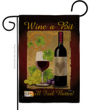 Wine a Bit - Wine Happy Hour & Drinks Vertical Impressions Decorative Flags HG117021 Made In USA