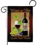 Wine a Bit - Wine Happy Hour & Drinks Vertical Impressions Decorative Flags HG117021 Made In USA
