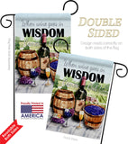 Wine in Wisdom - Wine Happy Hour & Drinks Vertical Impressions Decorative Flags HG117064 Made In USA