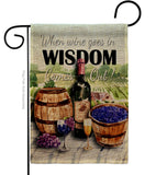 Wine in Wisdom - Wine Happy Hour & Drinks Vertical Impressions Decorative Flags HG117064 Made In USA