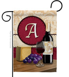 Wine A Initial - Wine Happy Hour & Drinks Vertical Impressions Decorative Flags HG130209 Made In USA