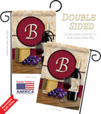 Wine B Initial - Wine Happy Hour & Drinks Vertical Impressions Decorative Flags HG130210 Made In USA