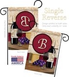 Wine B Initial - Wine Happy Hour & Drinks Vertical Impressions Decorative Flags HG130210 Made In USA