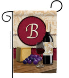 Wine B Initial - Wine Happy Hour & Drinks Vertical Impressions Decorative Flags HG130210 Made In USA