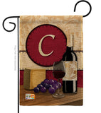 Wine C Initial - Wine Happy Hour & Drinks Vertical Impressions Decorative Flags HG130211 Made In USA