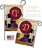 Wine D Initial - Wine Happy Hour & Drinks Vertical Impressions Decorative Flags HG130212 Made In USA