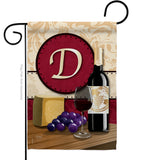 Wine D Initial - Wine Happy Hour & Drinks Vertical Impressions Decorative Flags HG130212 Made In USA