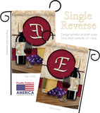 Wine E Initial - Wine Happy Hour & Drinks Vertical Impressions Decorative Flags HG130213 Made In USA