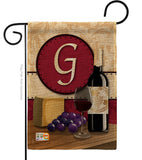 Wine G Initial - Wine Happy Hour & Drinks Vertical Impressions Decorative Flags HG130215 Made In USA