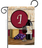 Wine I Initial - Wine Happy Hour & Drinks Vertical Impressions Decorative Flags HG130217 Made In USA