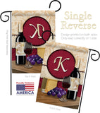 Wine K Initial - Wine Happy Hour & Drinks Vertical Impressions Decorative Flags HG130219 Made In USA