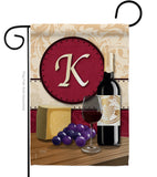 Wine K Initial - Wine Happy Hour & Drinks Vertical Impressions Decorative Flags HG130219 Made In USA