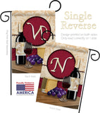 Wine N Initial - Wine Happy Hour & Drinks Vertical Impressions Decorative Flags HG130222 Made In USA