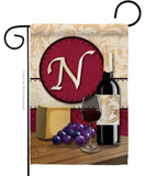 Wine N Initial - Wine Happy Hour & Drinks Vertical Impressions Decorative Flags HG130222 Made In USA