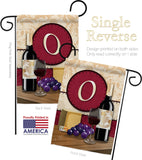 Wine O Initial - Wine Happy Hour & Drinks Vertical Impressions Decorative Flags HG130223 Made In USA