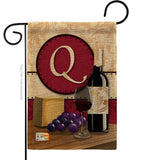 Wine Q Initial - Wine Happy Hour & Drinks Vertical Impressions Decorative Flags HG130225 Made In USA