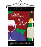 Wine Garden - Wine Happy Hour & Drinks Vertical Applique Decorative Flags HG117016