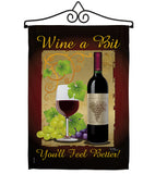 Wine a Bit - Wine Happy Hour & Drinks Vertical Impressions Decorative Flags HG117021 Made In USA