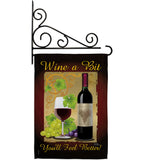 Wine a Bit - Wine Happy Hour & Drinks Vertical Impressions Decorative Flags HG117021 Made In USA