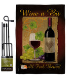 Wine a Bit - Wine Happy Hour & Drinks Vertical Impressions Decorative Flags HG117021 Made In USA