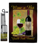 Wine a Bit - Wine Happy Hour & Drinks Vertical Impressions Decorative Flags HG117021 Made In USA