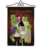More Wine, Less Whine - Wine Happy Hour & Drinks Vertical Impressions Decorative Flags HG117022 Made In USA