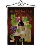 More Wine, Less Whine - Wine Happy Hour & Drinks Vertical Impressions Decorative Flags HG117022 Made In USA