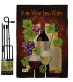 More Wine, Less Whine - Wine Happy Hour & Drinks Vertical Impressions Decorative Flags HG117022 Made In USA