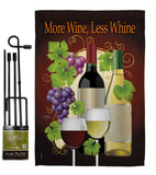 More Wine, Less Whine - Wine Happy Hour & Drinks Vertical Impressions Decorative Flags HG117022 Made In USA