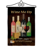 Wine Me Up, Turn Me Loose - Wine Happy Hour & Drinks Vertical Impressions Decorative Flags HG117030 Made In USA