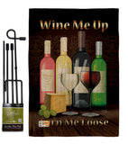 Wine Me Up, Turn Me Loose - Wine Happy Hour & Drinks Vertical Impressions Decorative Flags HG117030 Made In USA