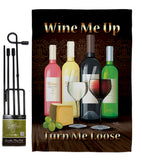 Wine Me Up, Turn Me Loose - Wine Happy Hour & Drinks Vertical Impressions Decorative Flags HG117030 Made In USA