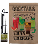 Cocktails are Cheaper - Wine Happy Hour & Drinks Vertical Impressions Decorative Flags HG117035 Made In USA