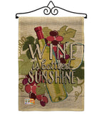 Wine is Sunshine - Wine Happy Hour & Drinks Vertical Impressions Decorative Flags HG117047 Made In USA